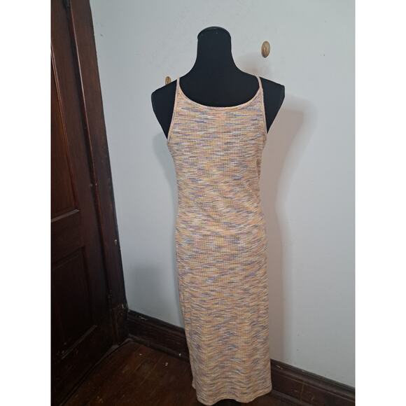 Maurices 24/7 Sundress Size Md, Sexy Slit, Form Fitting, Spaghetti Straps, Multi - Picture 4 of 8